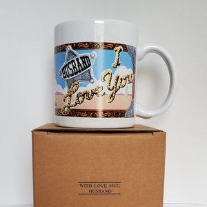 Coffee Mug Avon Cowboy Western - Husband With Love Mug Ceramic Vintage Father's